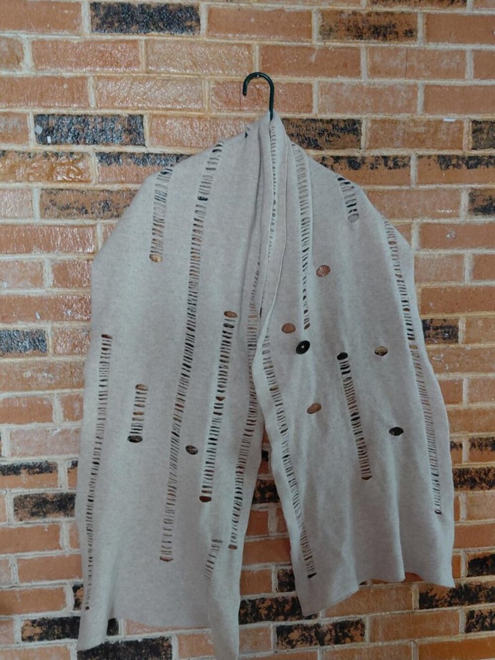Marie-Louise Denny 100 Metres Beige Designer Shreddy Scarf/Shawl